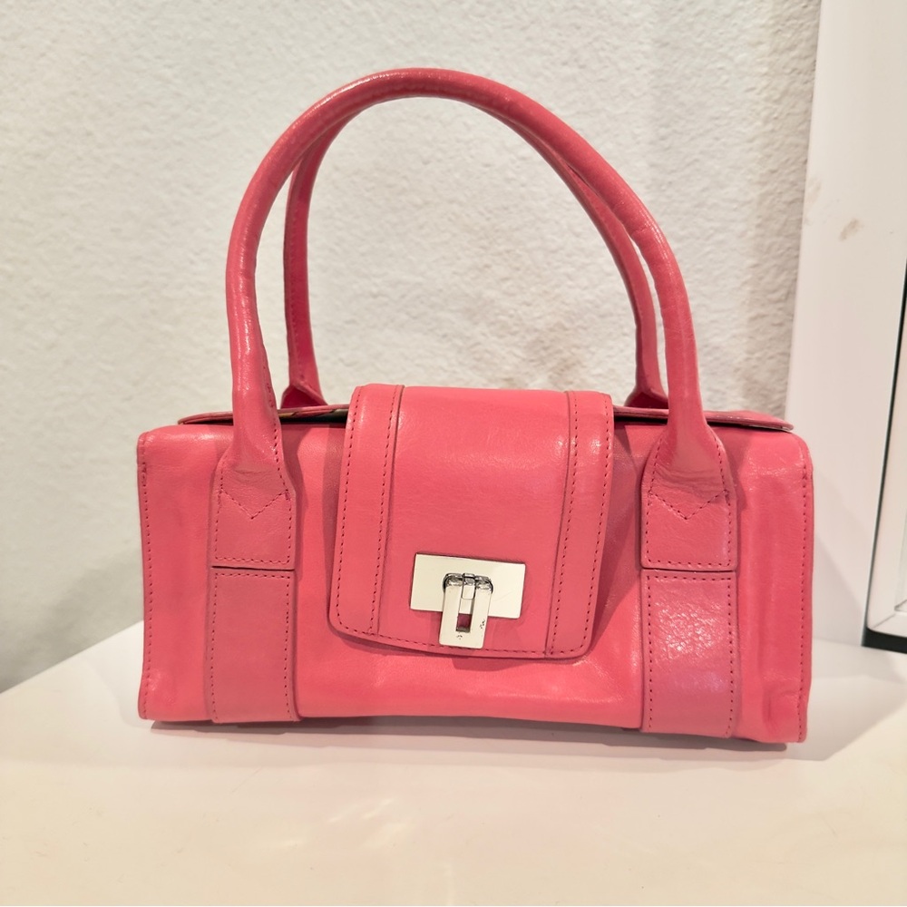 Nordstrom Hot Pink Genuine Leather Hand Bag - Vintage